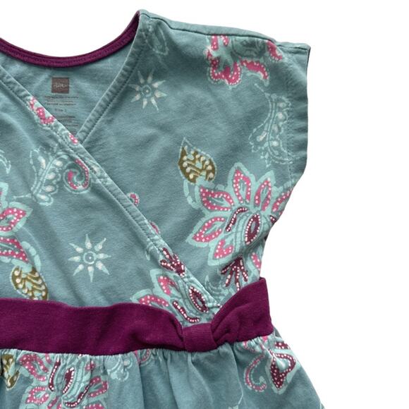 Tea Collection Floral Wrap Top Dress Size 3 - Picture 2 of 4